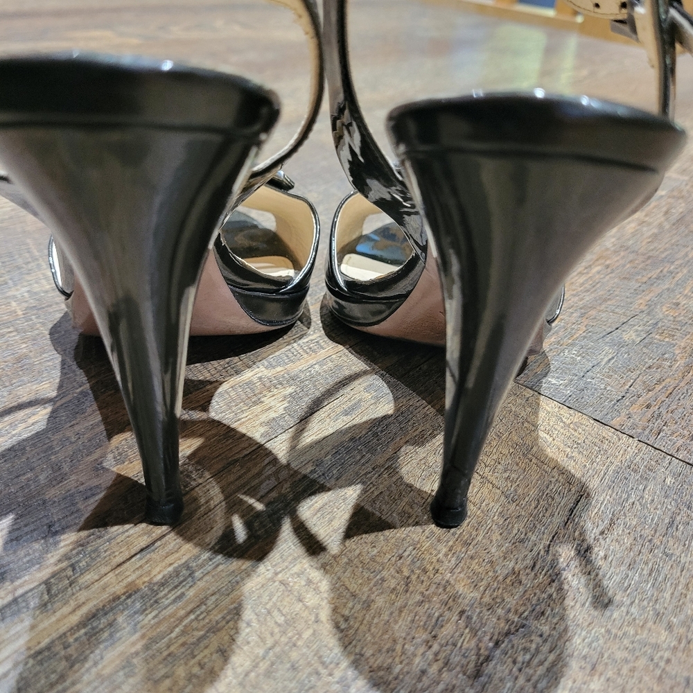 Prada Black and Brown Strappy Heels - Picture 13 of 16